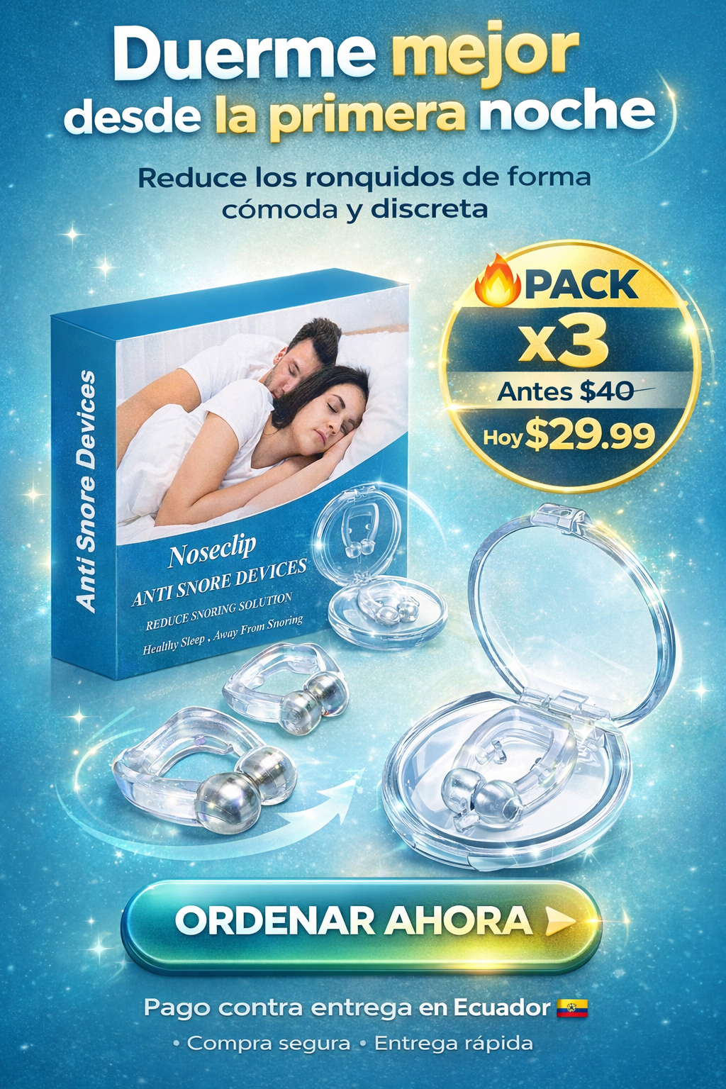 Pack de 3 SleepClip ¿Cuántas noches más vas a perder sin descansar?